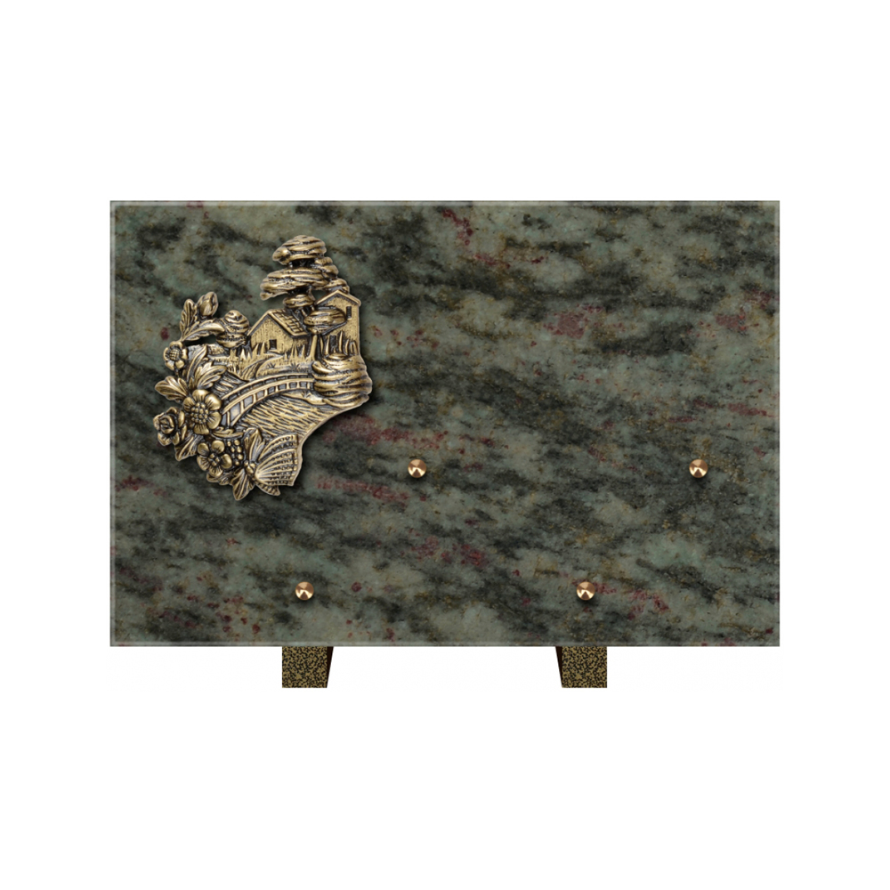 Plaque funéraire Rectangle Granit Chants Polis 30x20 – Plaques Funéraires Créations® – vue complémentaire