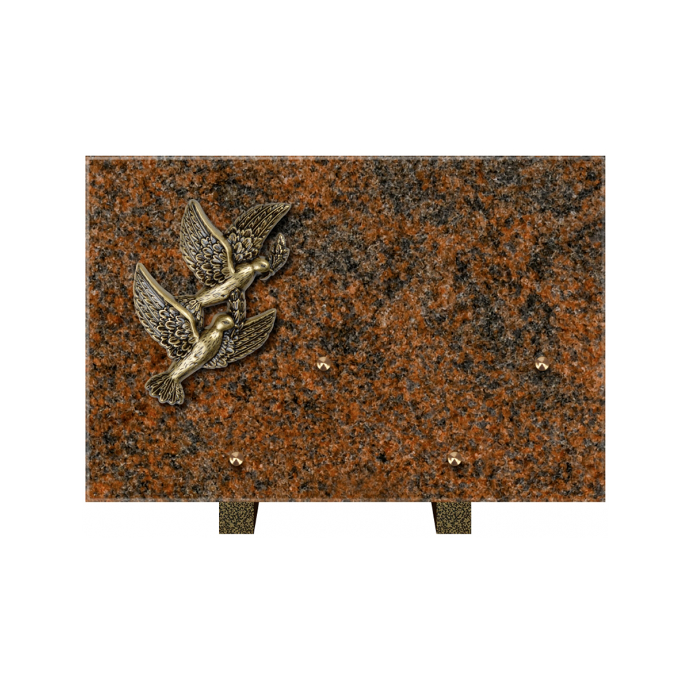 Plaque funéraire Rectangle Granit Chants Polis 30x20 – Plaques Funéraires Créations® – vue complémentaire