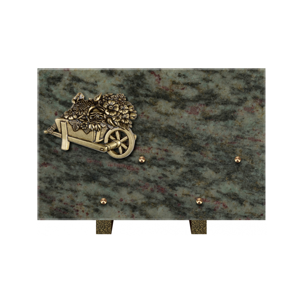 Plaque funéraire Rectangle Granit Chants Polis 30x20 – Plaques Funéraires Créations® – vue complémentaire