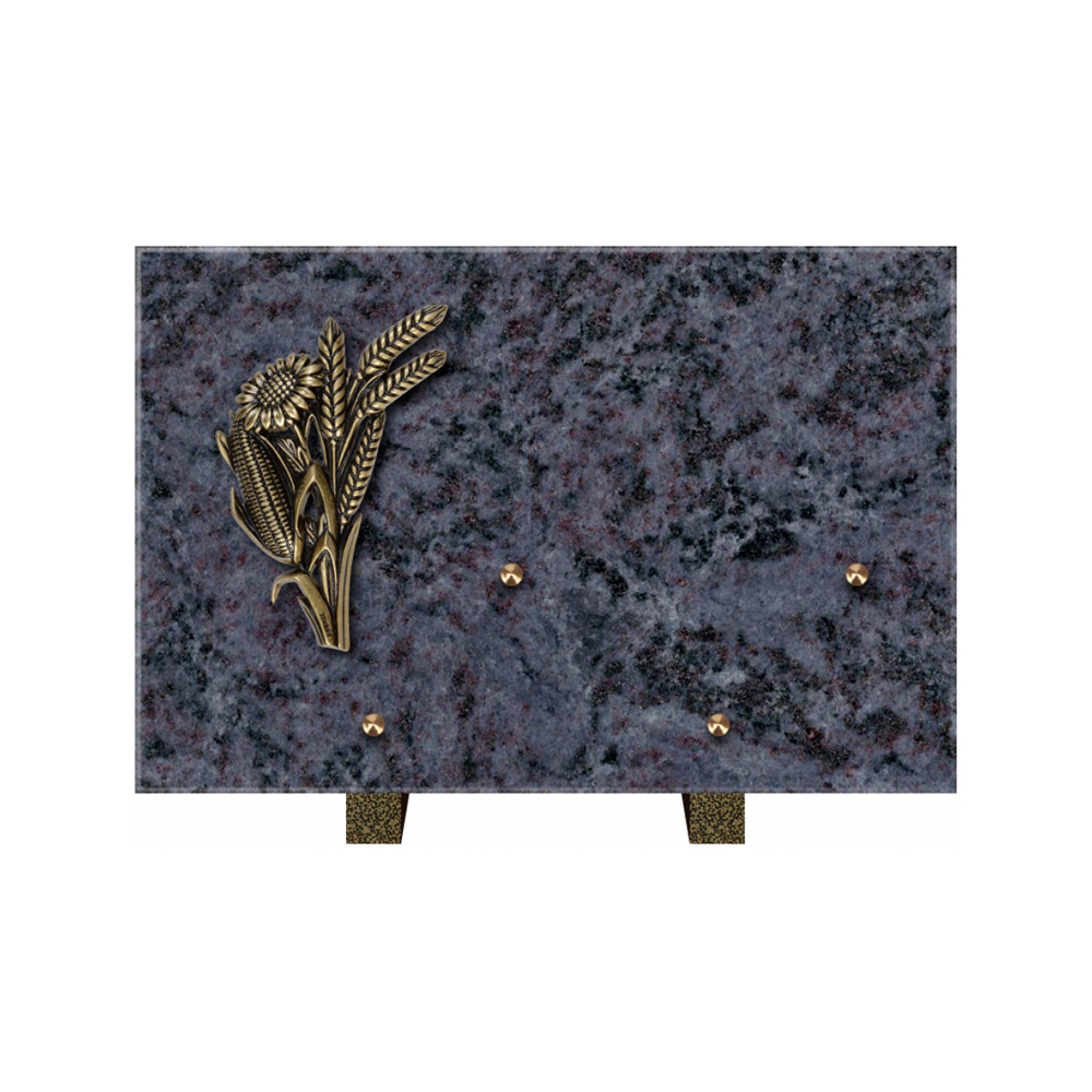 Plaque funéraire Rectangle Granit Chants Polis 30x20 – Plaques Funéraires Créations® – vue complémentaire