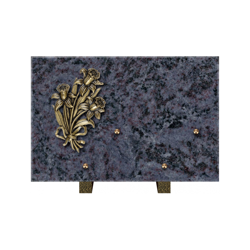 Plaque funéraire Rectangle Granit Chants Polis 30x20 – Plaques Funéraires Créations® – vue complémentaire