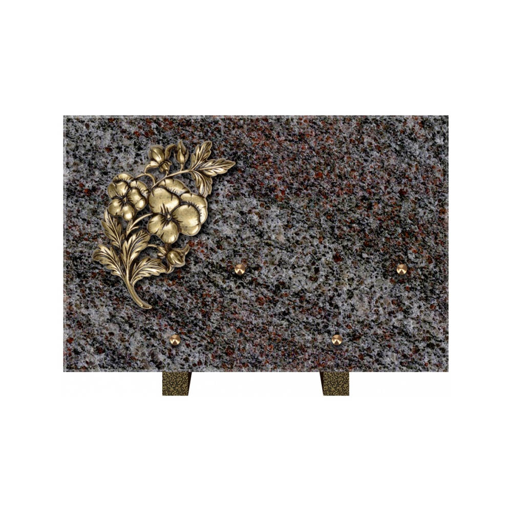 Plaque funéraire Rectangle Granit Chants Polis 30x20 – Plaques Funéraires Créations® – vue complémentaire