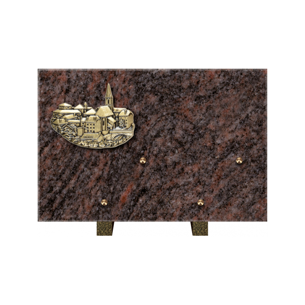 Plaque funéraire Rectangle Granit Chants Polis 30x20 – Plaques Funéraires Créations® – vue complémentaire