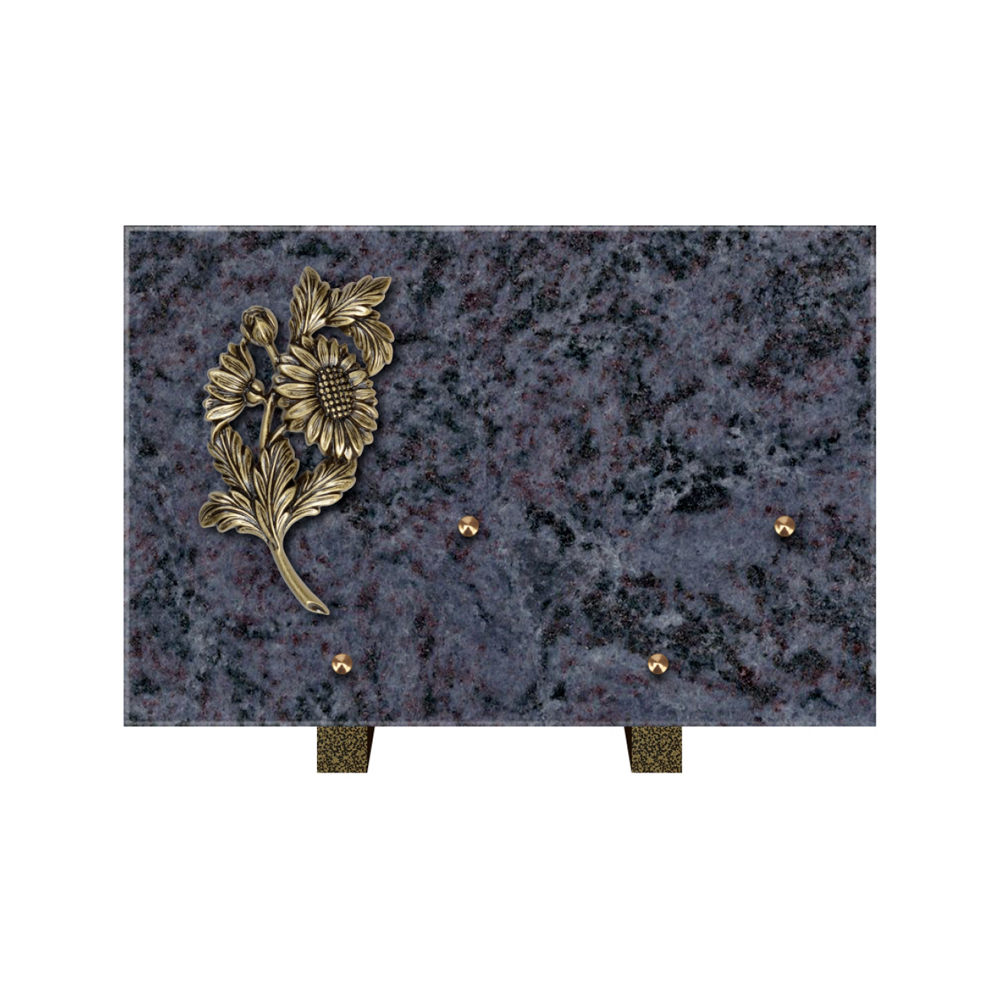 Plaque funéraire Rectangle Granit Chants Polis 30x20 – Plaques Funéraires Créations® – vue complémentaire