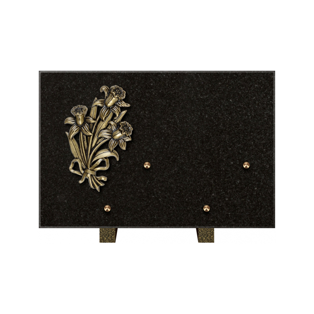 Plaque funéraire Rectangle Granit Chants Polis 30x20 – Plaques Funéraires Créations® – vue complémentaire