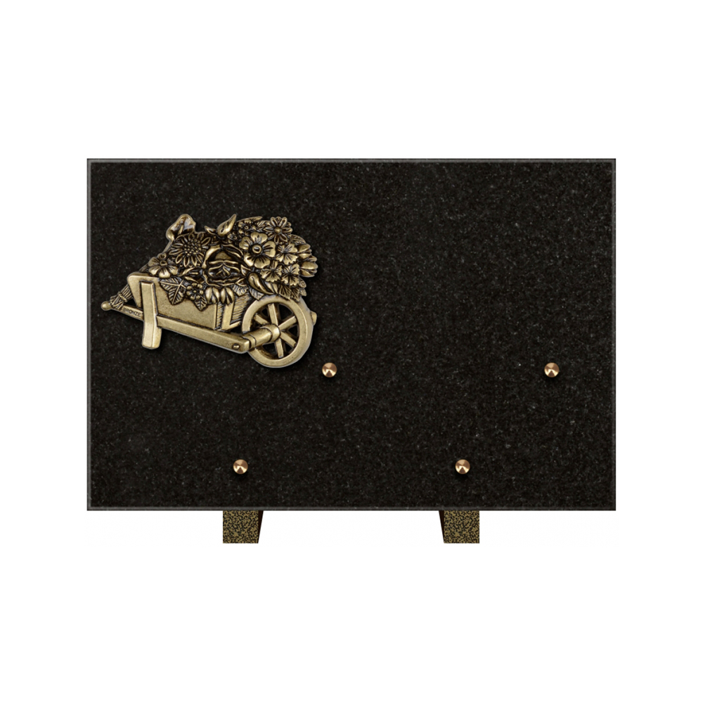 Plaque funéraire Rectangle Granit Chants Polis 30x20 – Plaques Funéraires Créations® – vue complémentaire