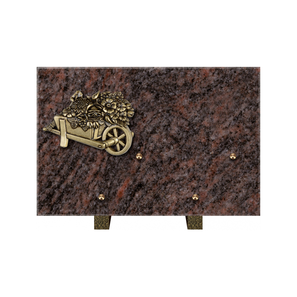 Plaque funéraire Rectangle Granit Chants Polis 30x20 – Plaques Funéraires Créations® – vue complémentaire