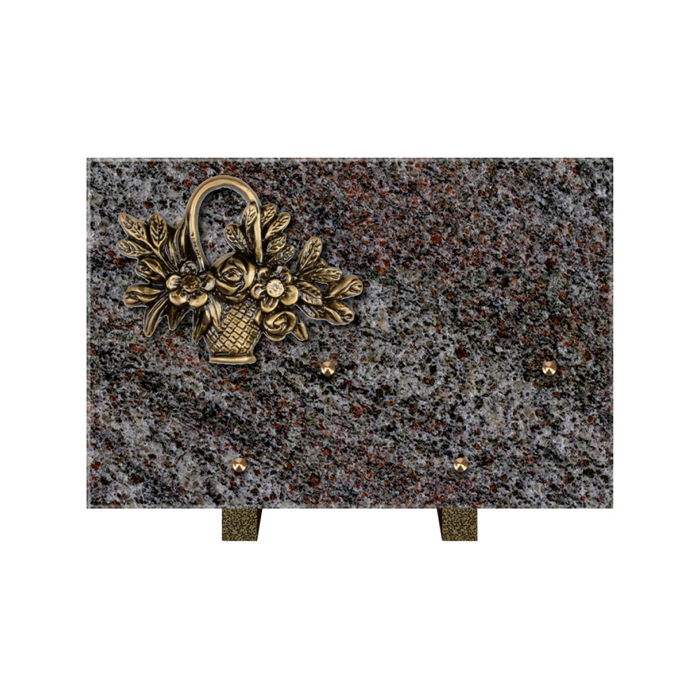 Plaque funéraire Rectangle Granit Chants Polis 30x20 – Plaques Funéraires Créations® – vue complémentaire