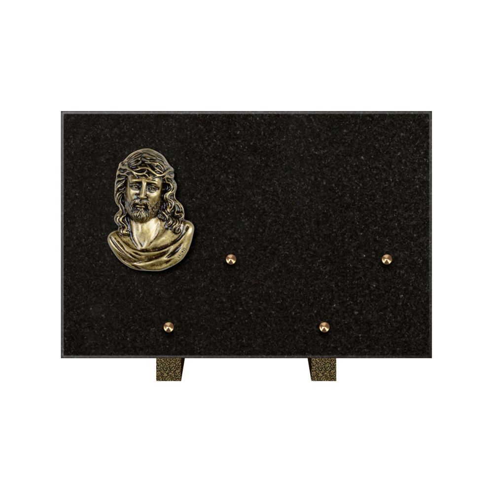 Plaque funéraire Rectangle Granit Chants Polis 30x20 – Plaques Funéraires Créations® – vue complémentaire