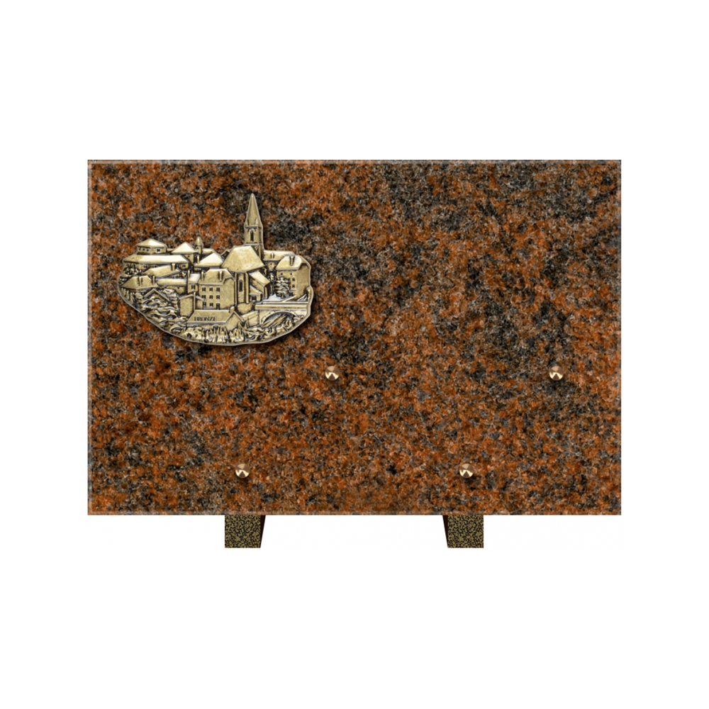 Plaque funéraire Rectangle Granit Chants Polis 30x20 – Plaques Funéraires Créations® – vue complémentaire