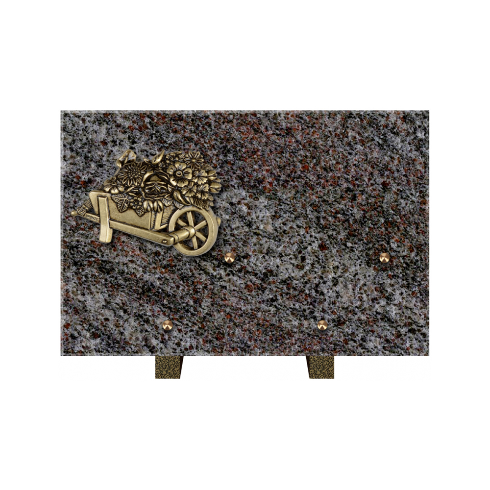 Plaque funéraire Rectangle Granit Chants Polis 30x20 – Plaques Funéraires Créations® – vue complémentaire