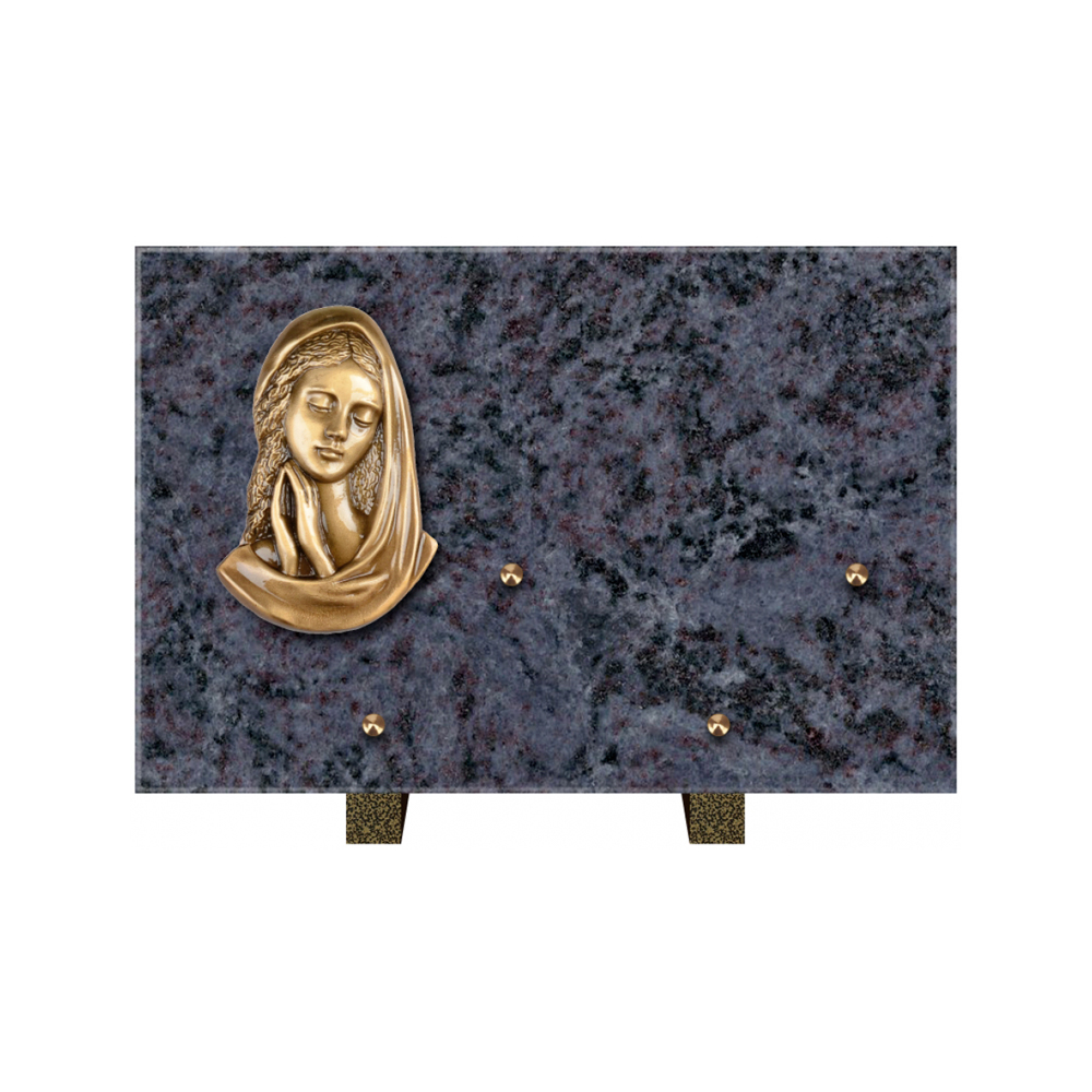 Plaque funéraire Rectangle Granit Chants Polis 30x20 – Plaques Funéraires Créations® – vue complémentaire