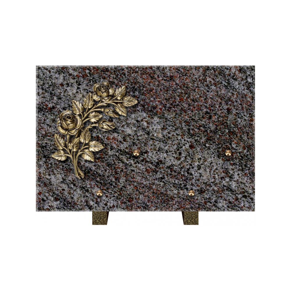 Plaque funéraire Rectangle Granit Chants Polis 30x20 – Plaques Funéraires Créations® – vue complémentaire