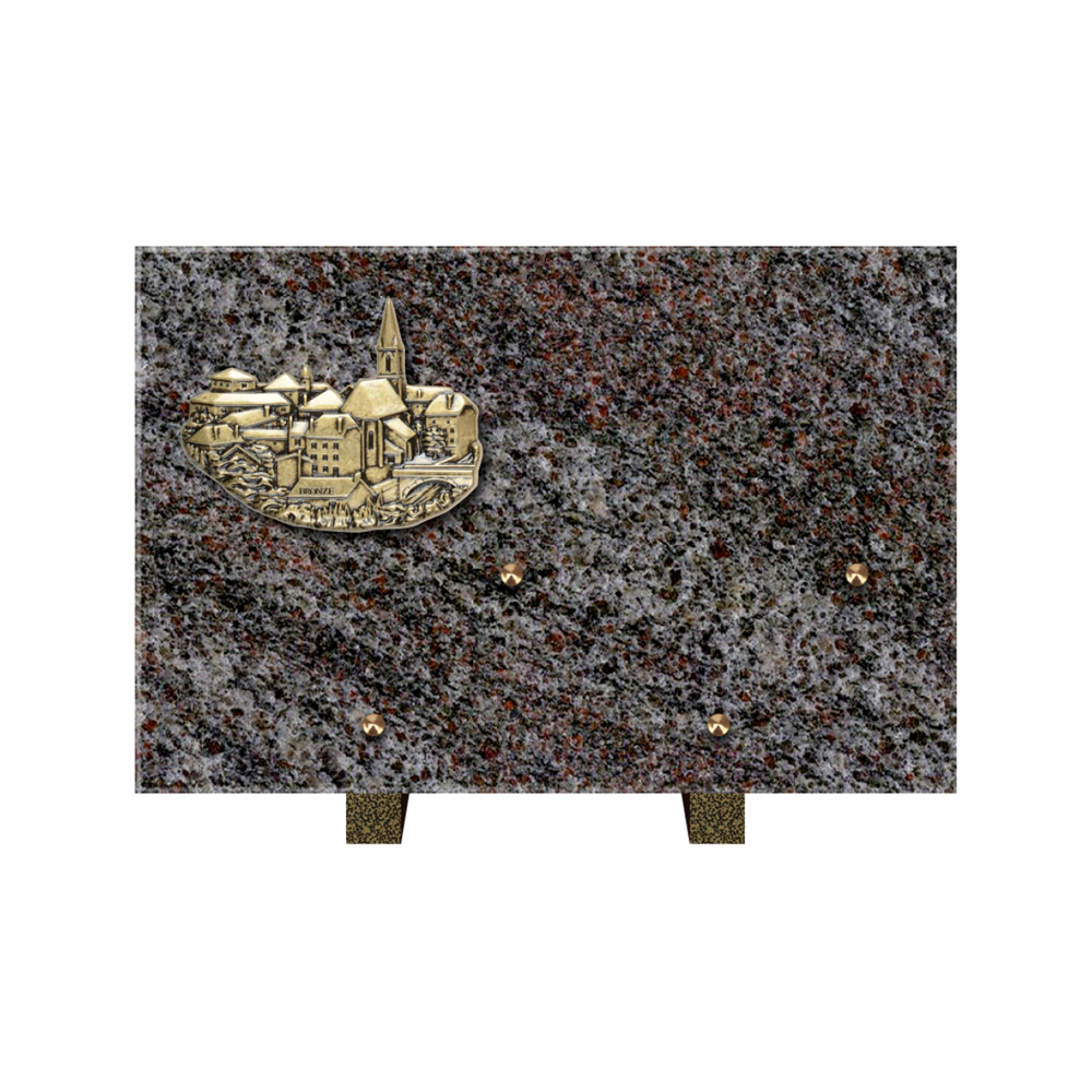 Plaque funéraire Rectangle Granit Chants Polis 30x20 – Plaques Funéraires Créations® – vue complémentaire
