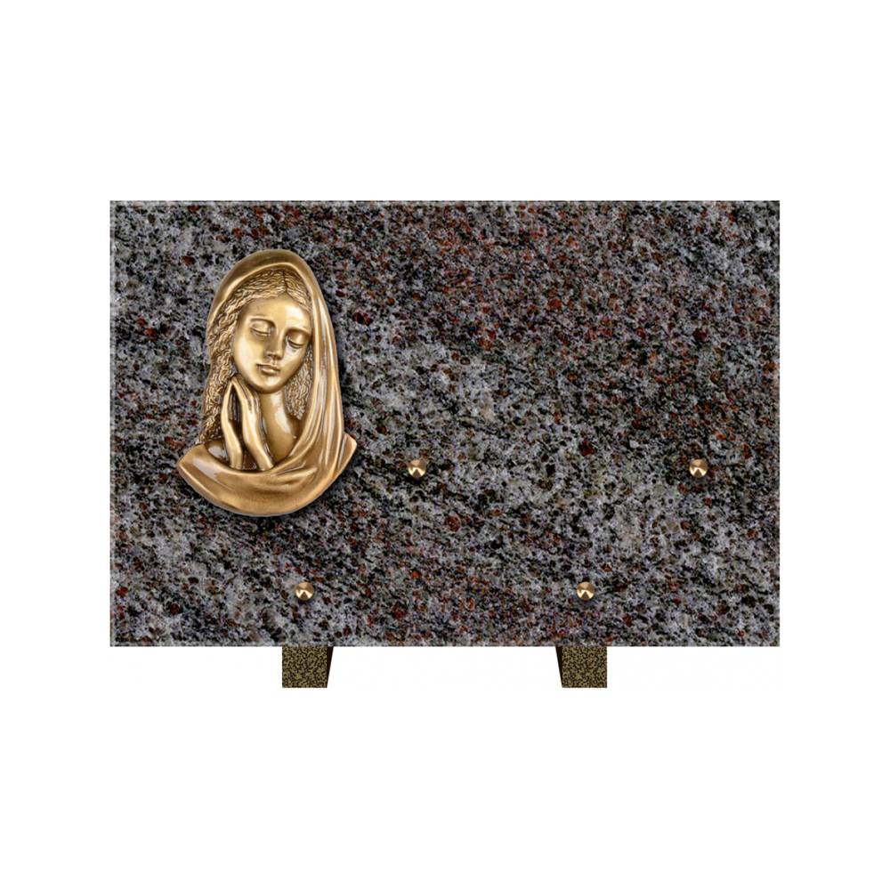 Plaque funéraire Rectangle Granit Chants Polis 30x20 – Plaques Funéraires Créations® – vue complémentaire