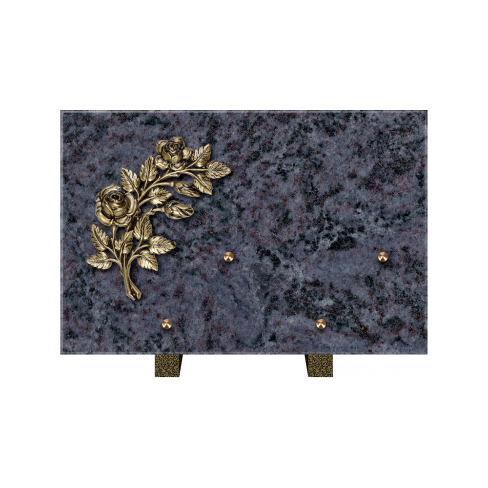 Plaque funéraire Rectangle Granit Chants Polis 30x20 – Plaques Funéraires Créations®