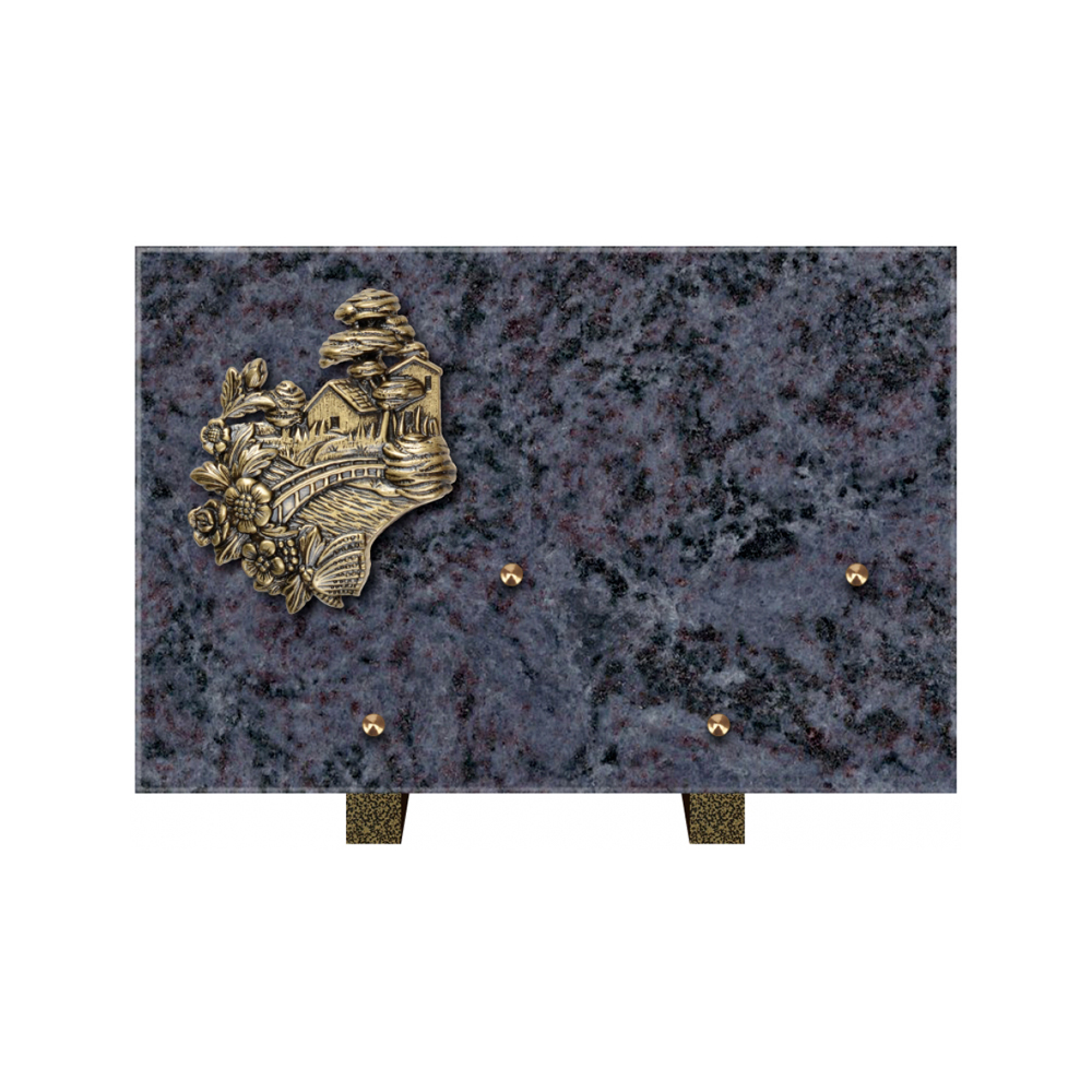 Plaque funéraire Rectangle Granit Chants Polis 30x20 – Plaques Funéraires Créations® – vue complémentaire