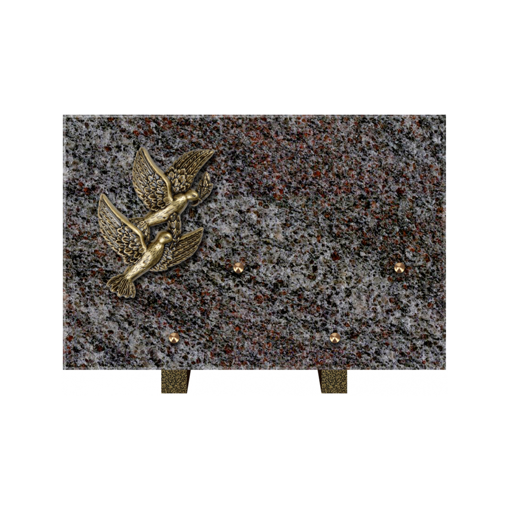 Plaque funéraire Rectangle Granit Chants Polis 30x20 – Plaques Funéraires Créations® – vue complémentaire