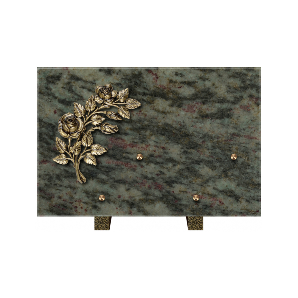 Plaque funéraire Rectangle Granit Chants Polis 30x20 – Plaques Funéraires Créations® – vue complémentaire