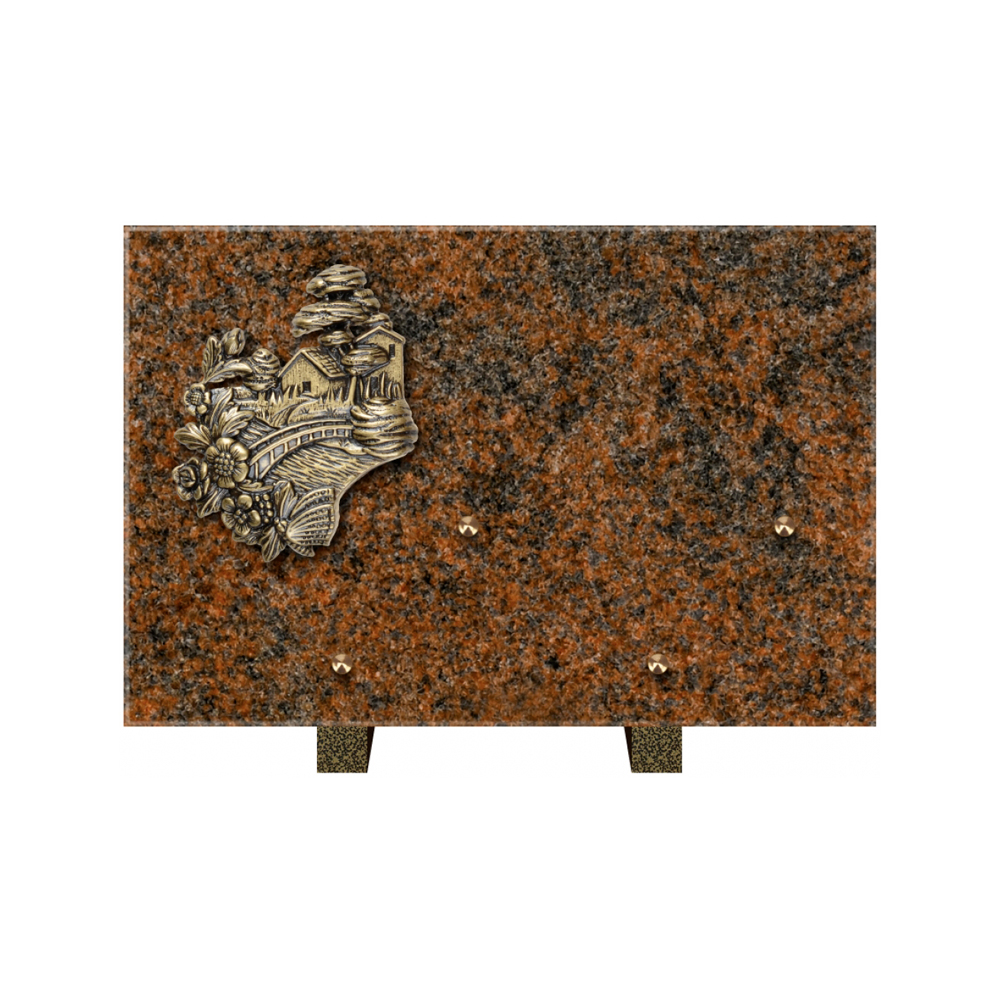 Plaque funéraire Rectangle Granit Chants Polis 30x20 – Plaques Funéraires Créations® – vue complémentaire