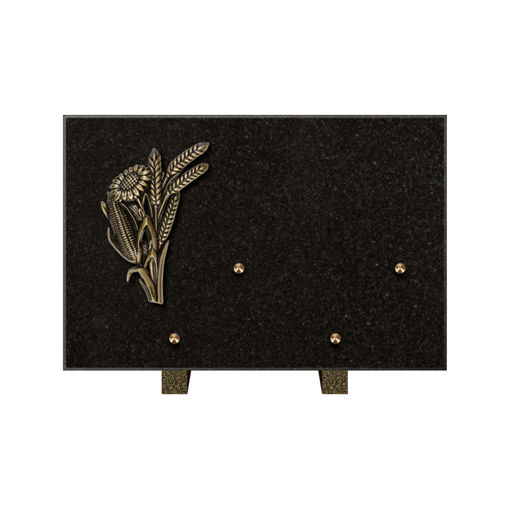 Plaque funéraire Rectangle Granit Chants Polis 30x20 – Plaques Funéraires Créations® – vue complémentaire