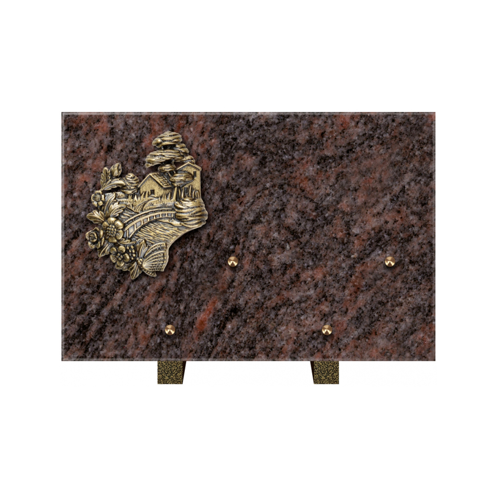 Plaque funéraire Rectangle Granit Chants Polis 30x20 – Plaques Funéraires Créations® – vue complémentaire