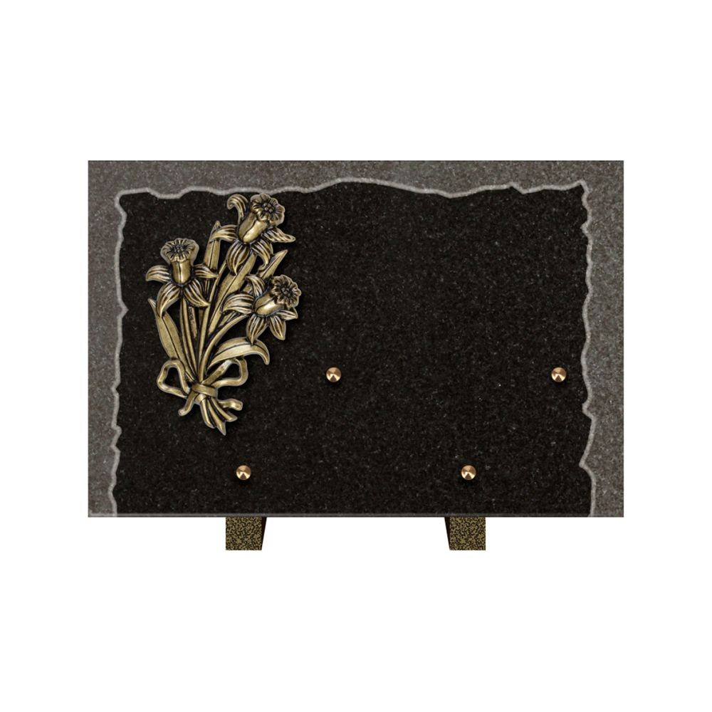 Plaque funéraire Rectangle Granit Chants Eclatés 30x20 – Plaques Funéraires Créations® – vue complémentaire