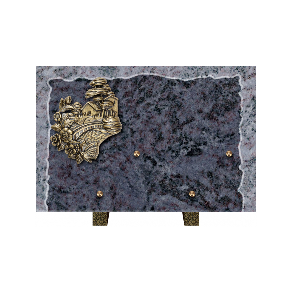 Plaque funéraire Rectangle Granit Chants Eclatés 30x20 – Plaques Funéraires Créations® – vue complémentaire