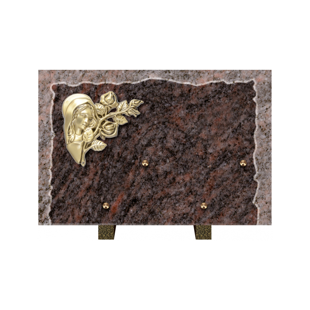 Plaque funéraire Rectangle Granit Chants Eclatés 30x20 – Plaques Funéraires Créations® – vue complémentaire