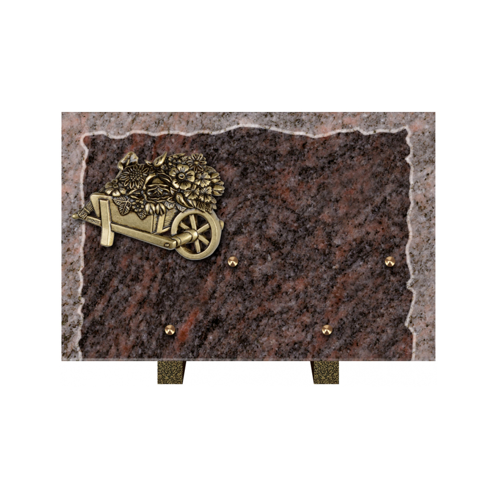 Plaque funéraire Rectangle Granit Chants Eclatés 30x20 – Plaques Funéraires Créations® – vue complémentaire