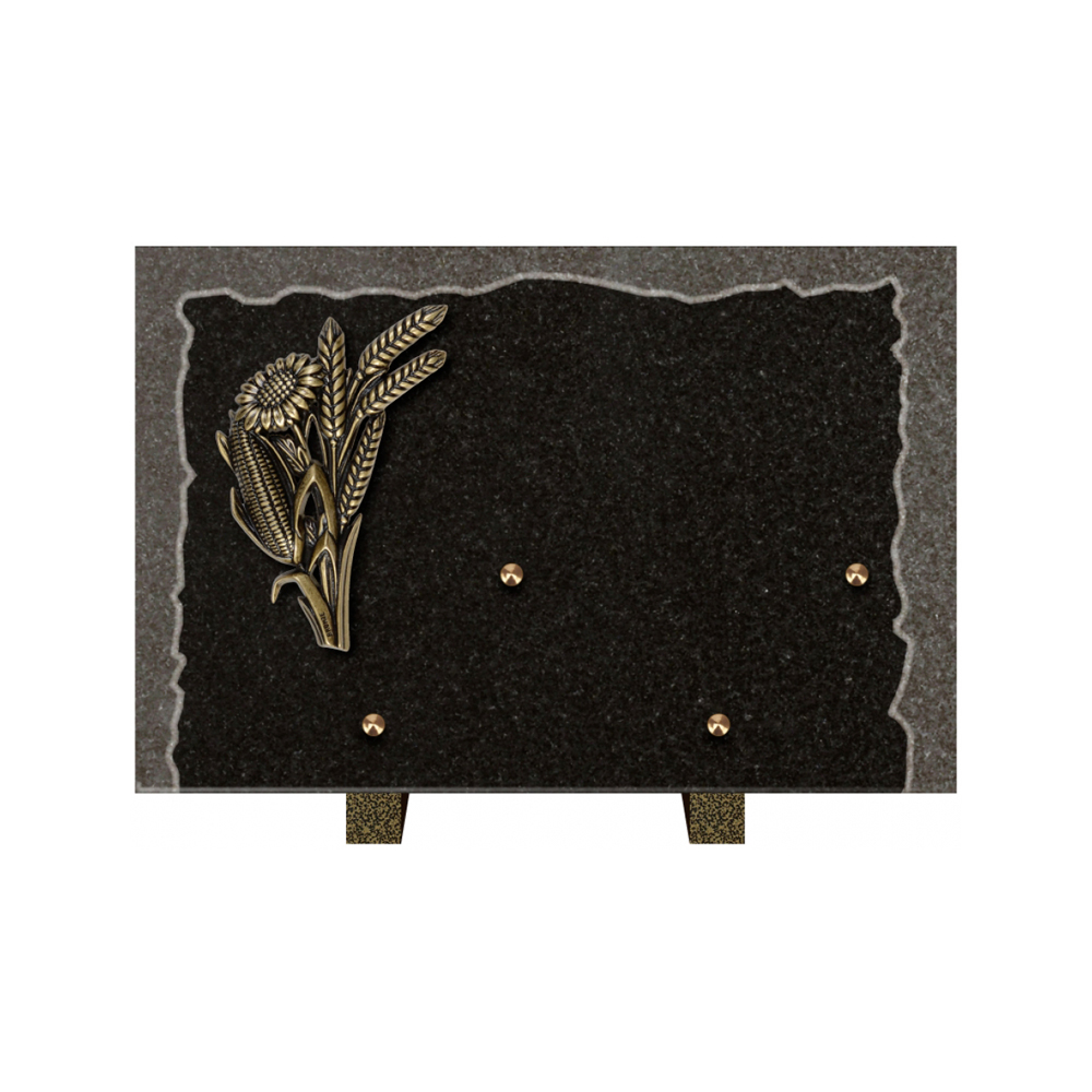 Plaque funéraire Rectangle Granit Chants Eclatés 30x20 – Plaques Funéraires Créations® – vue complémentaire