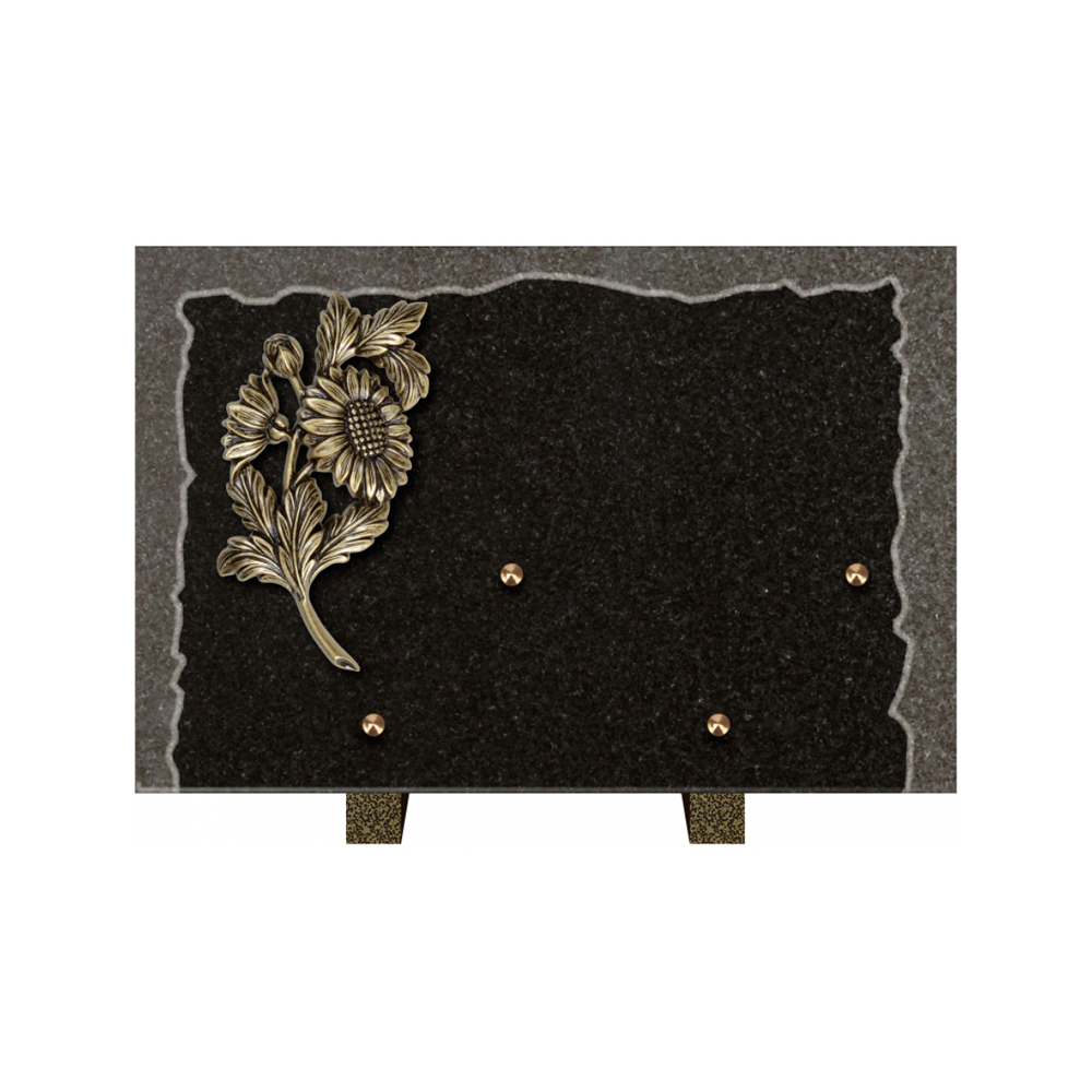 Plaque funéraire Rectangle Granit Chants Eclatés 30x20 – Plaques Funéraires Créations® – vue complémentaire