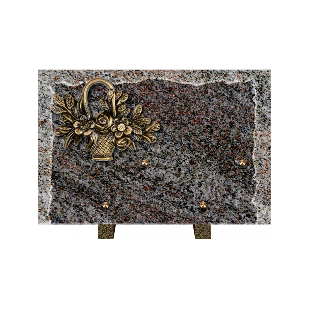 Plaque funéraire Rectangle Granit Chants Eclatés 30x20 – Plaques Funéraires Créations® – vue complémentaire