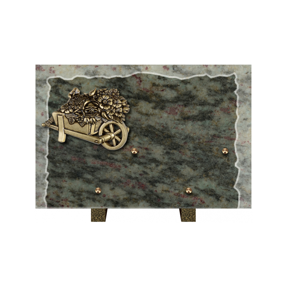 Plaque funéraire Rectangle Granit Chants Eclatés 30x20 – Plaques Funéraires Créations® – vue complémentaire