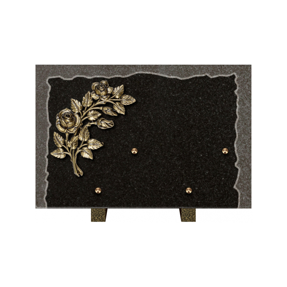 Plaque funéraire Rectangle Granit Chants Eclatés 30x20 – Plaques Funéraires Créations® – vue complémentaire