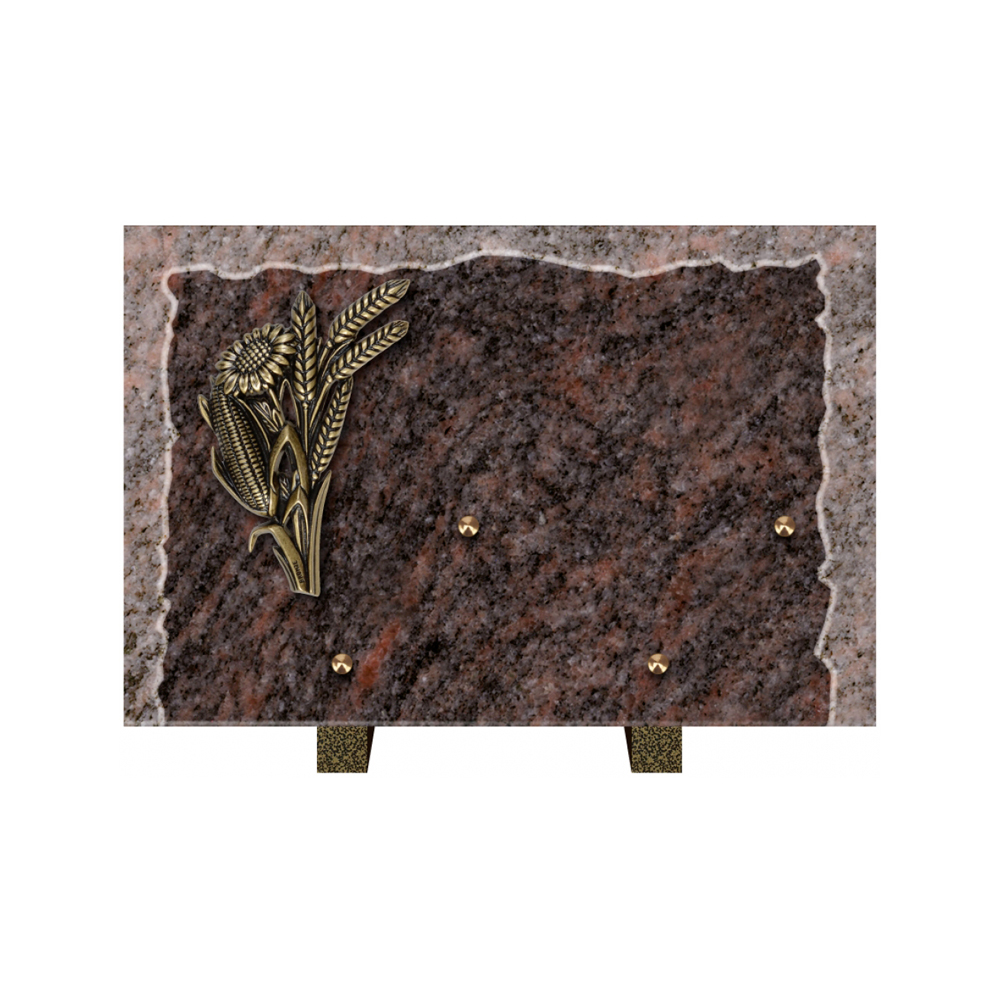 Plaque funéraire Rectangle Granit Chants Eclatés 30x20 – Plaques Funéraires Créations® – vue complémentaire