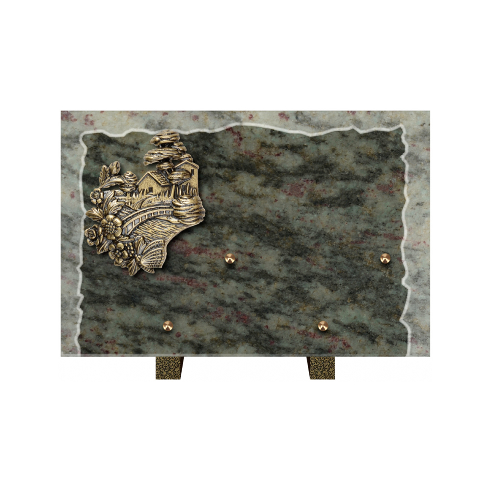Plaque funéraire Rectangle Granit Chants Eclatés 30x20 – Plaques Funéraires Créations® – vue complémentaire