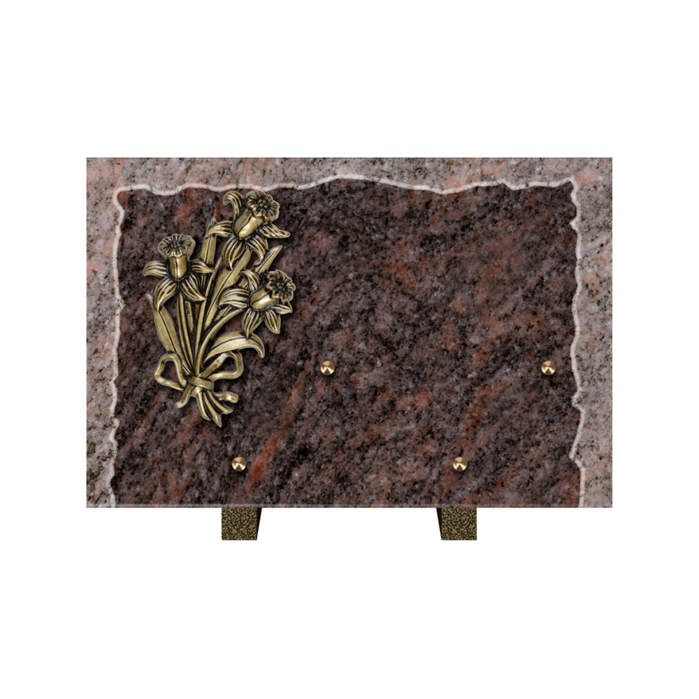 Plaque funéraire Rectangle Granit Chants Eclatés 30x20 – Plaques Funéraires Créations® – vue complémentaire