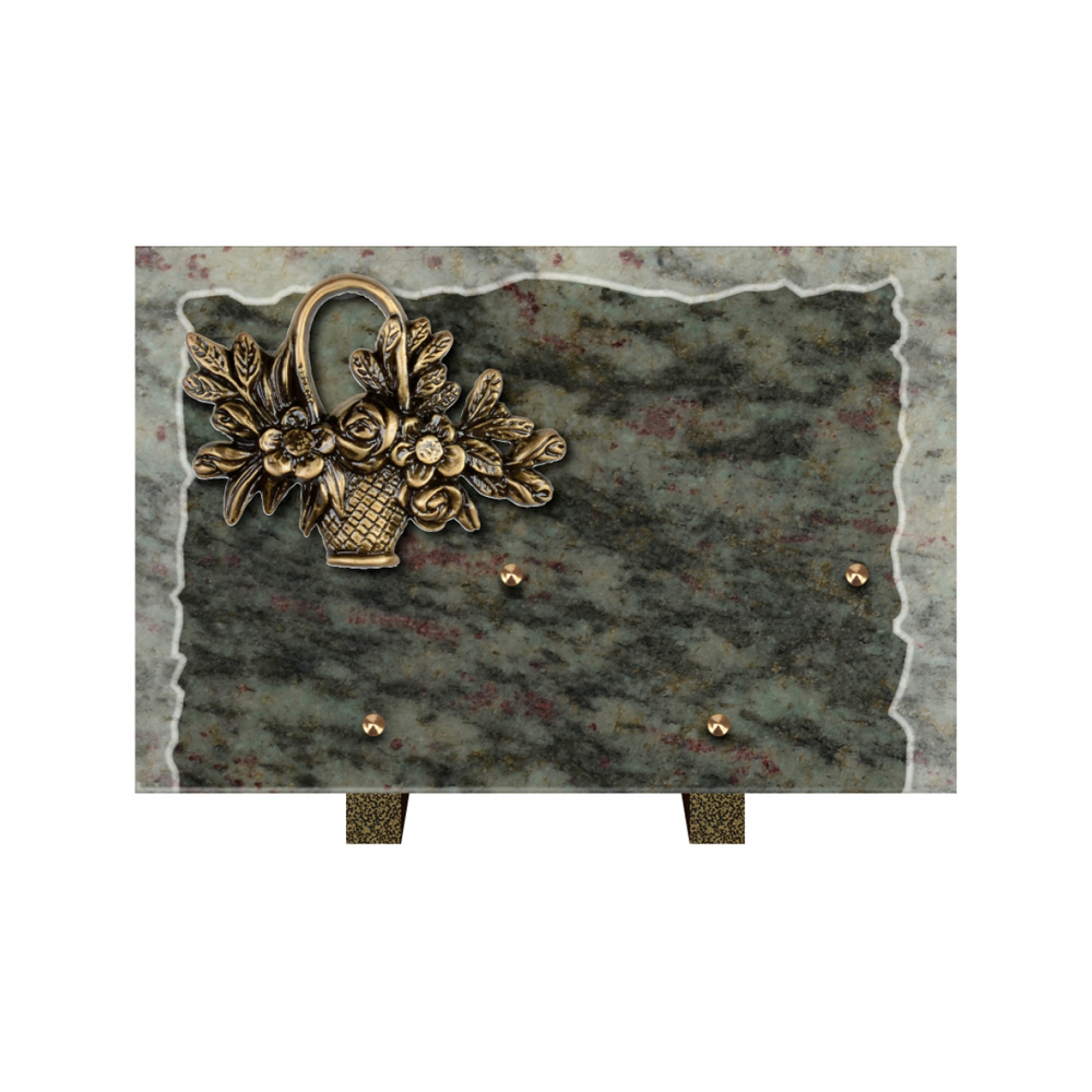 Plaque funéraire Rectangle Granit Chants Eclatés 30x20 – Plaques Funéraires Créations® – vue complémentaire