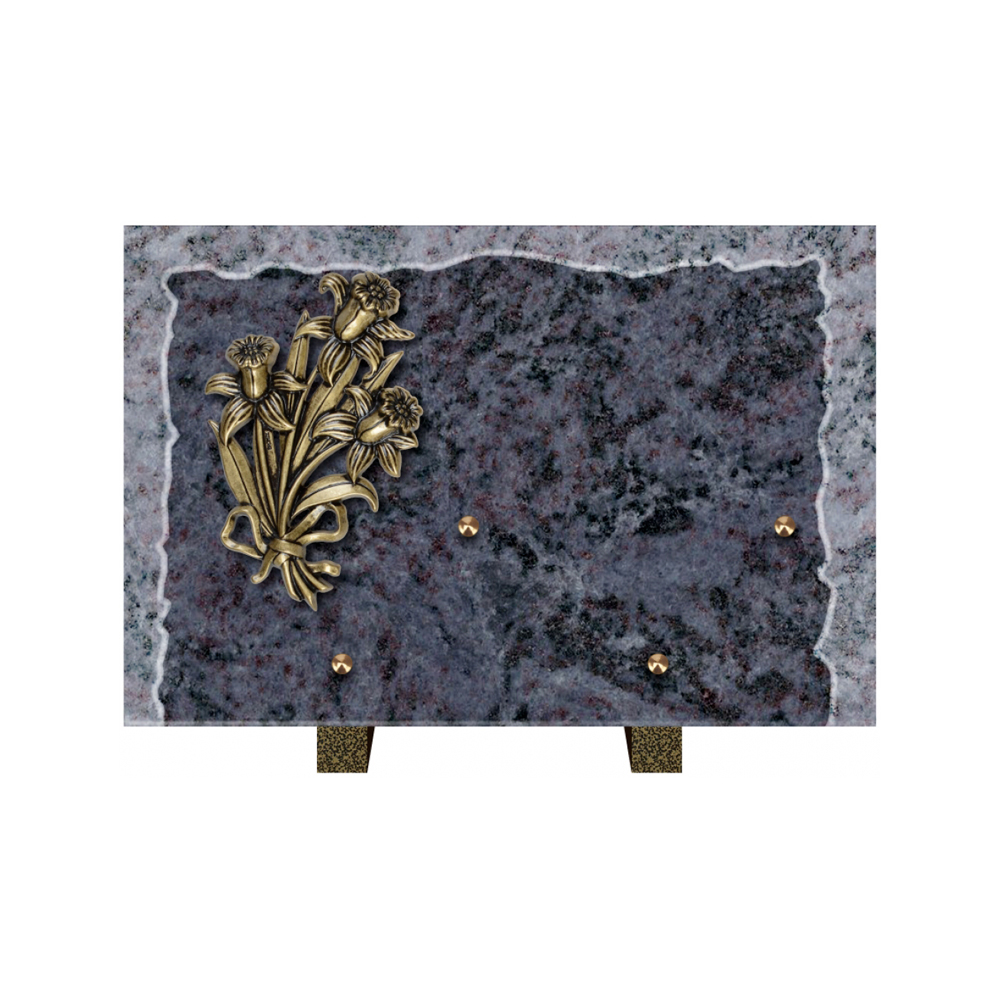 Plaque funéraire Rectangle Granit Chants Eclatés 30x20 – Plaques Funéraires Créations® – vue complémentaire