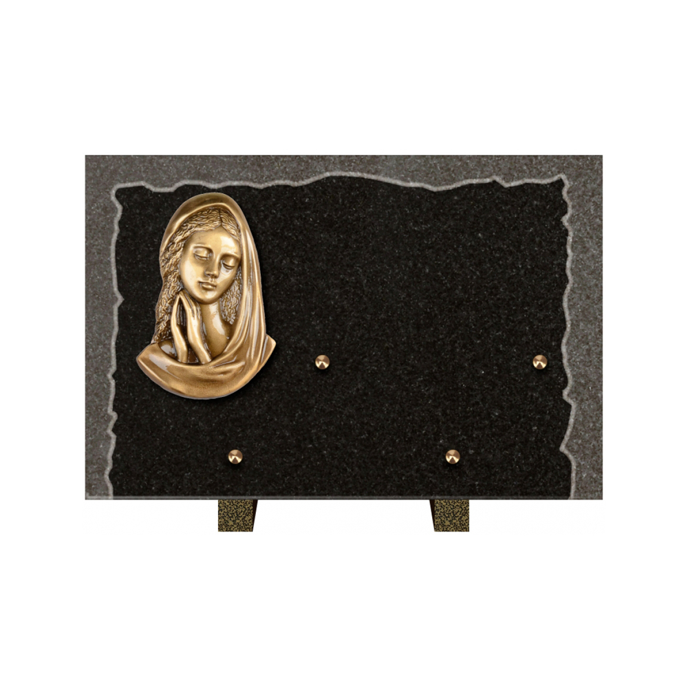 Plaque funéraire Rectangle Granit Chants Eclatés 30x20 – Plaques Funéraires Créations® – vue complémentaire
