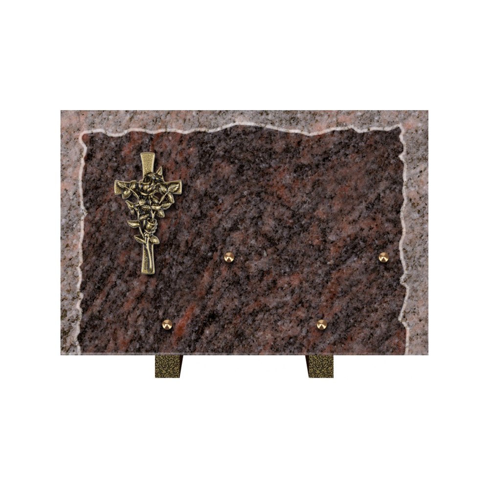 Plaque funéraire Rectangle Granit Chants Eclatés 30x20 – Plaques Funéraires Créations® – vue complémentaire
