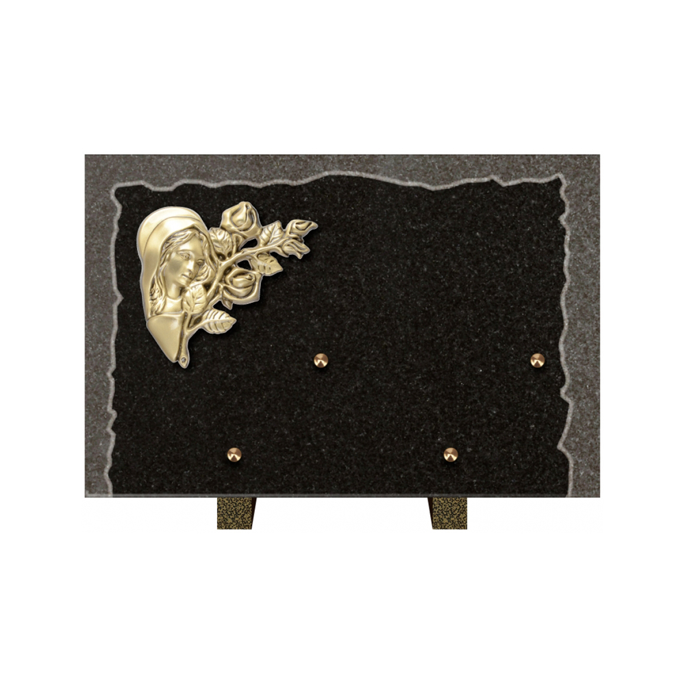 Plaque funéraire Rectangle Granit Chants Eclatés 30x20 – Plaques Funéraires Créations® – vue complémentaire