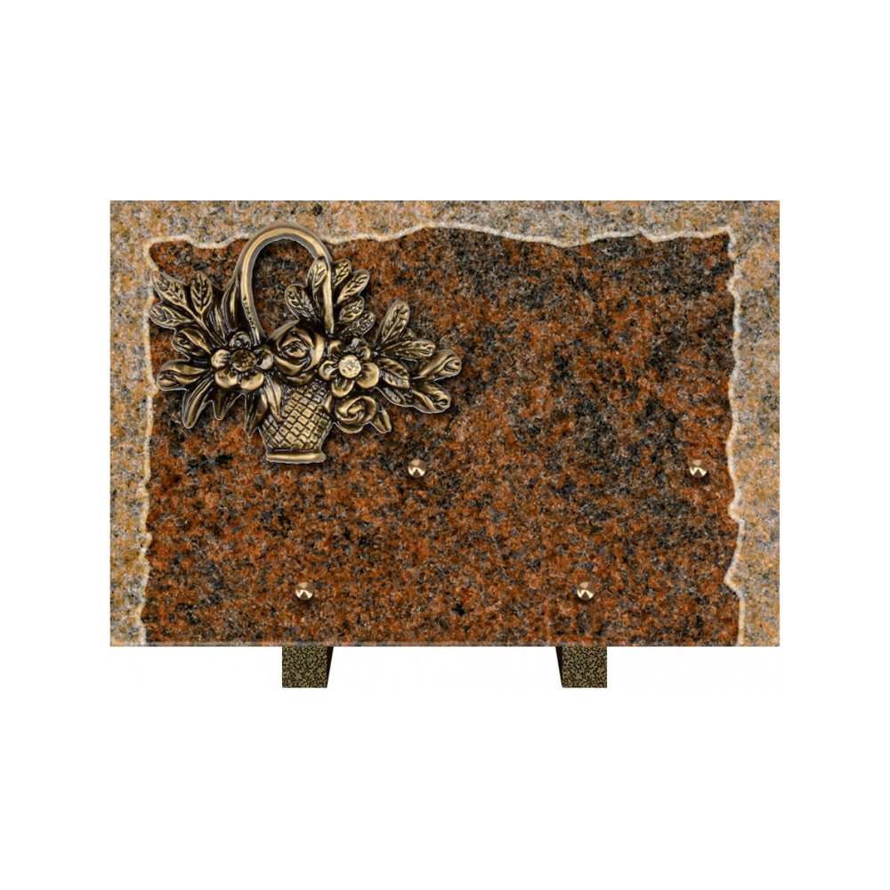 Plaque funéraire Rectangle Granit Chants Eclatés 30x20 – Plaques Funéraires Créations® – vue complémentaire