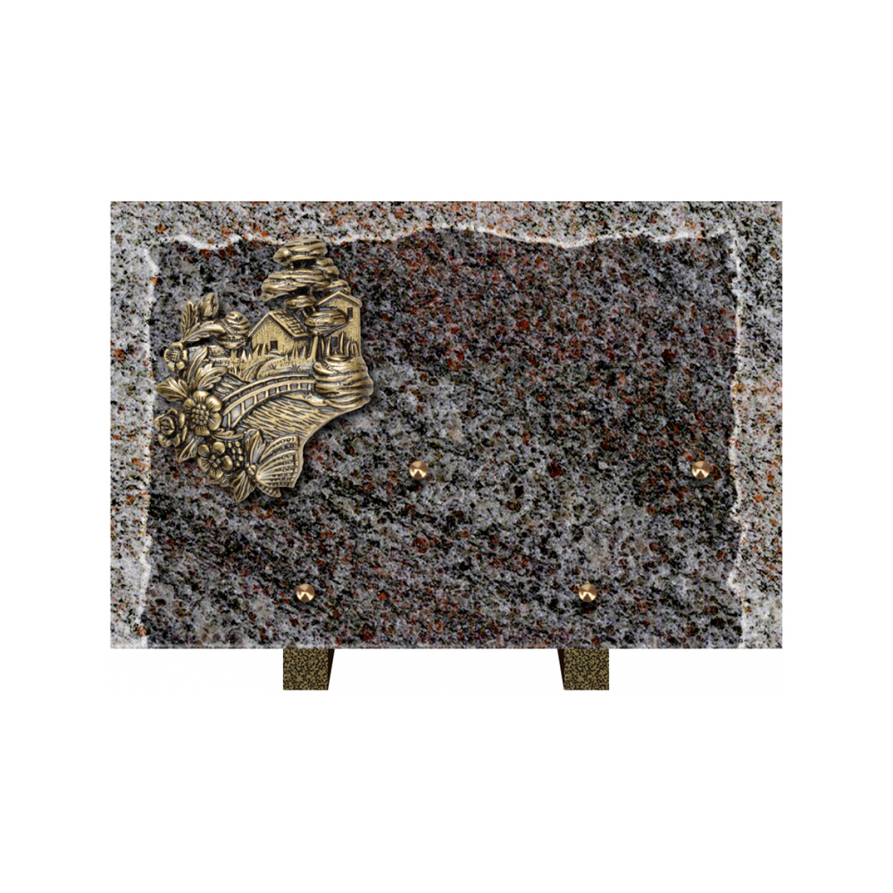 Plaque funéraire Rectangle Granit Chants Eclatés 30x20 – Plaques Funéraires Créations® – vue complémentaire
