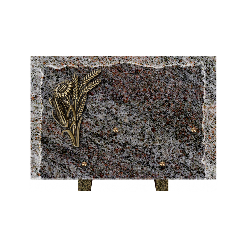 Plaque funéraire Rectangle Granit Chants Eclatés 30x20 – Plaques Funéraires Créations® – vue complémentaire