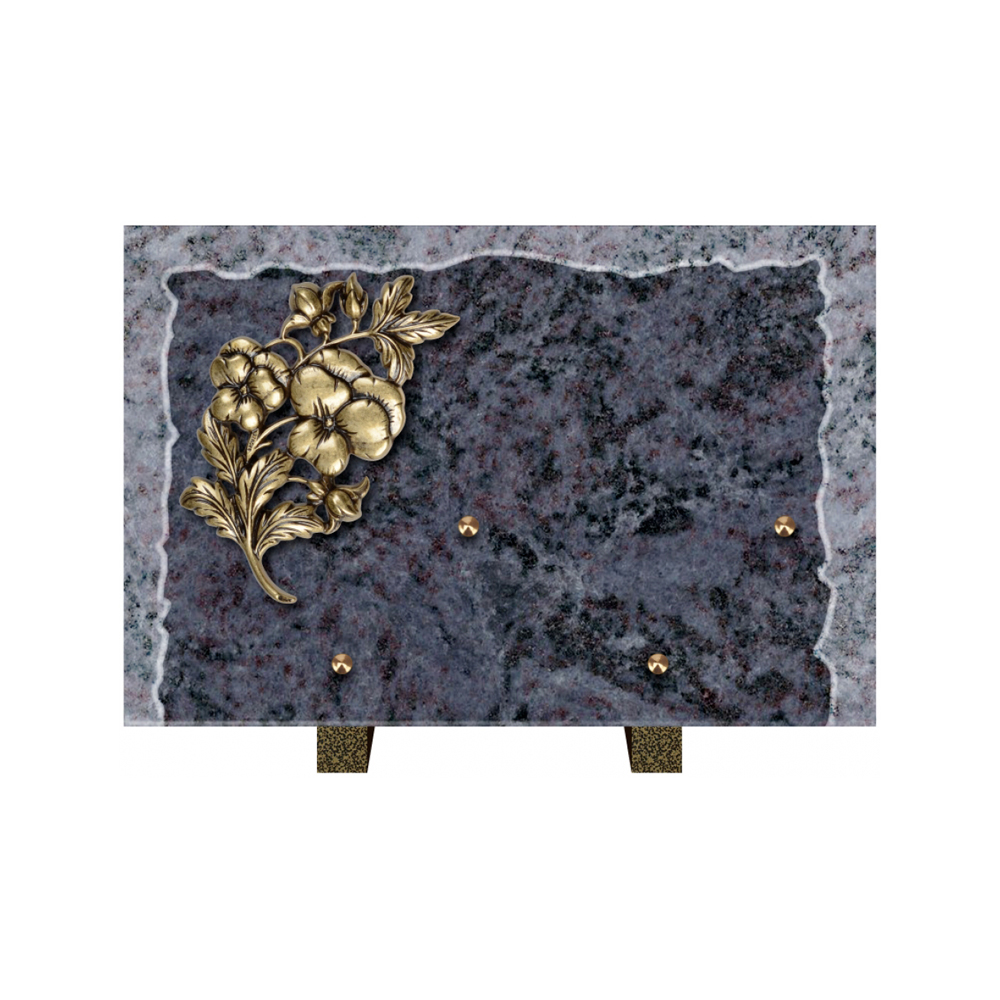 Plaque funéraire Rectangle Granit Chants Eclatés 30x20 – Plaques Funéraires Créations® – vue complémentaire