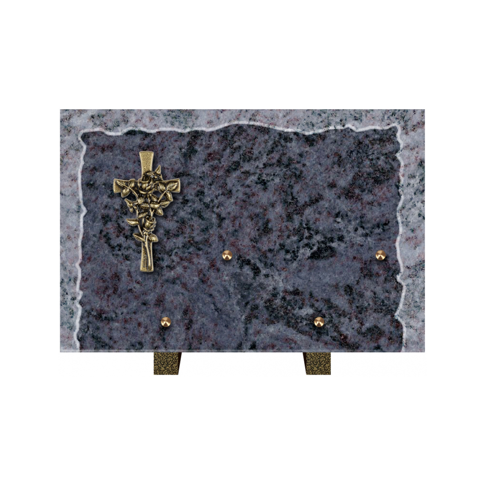 Plaque funéraire Rectangle Granit Chants Eclatés 30x20 – Plaques Funéraires Créations® – vue complémentaire