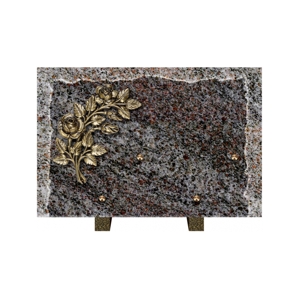 Plaque funéraire Rectangle Granit Chants Eclatés 30x20 – Plaques Funéraires Créations® – vue complémentaire
