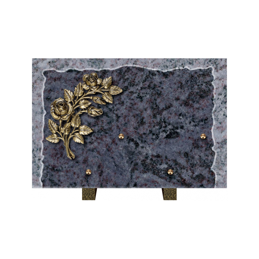 Plaque funéraire Rectangle Granit Chants Eclatés 30x20 – Plaques Funéraires Créations®